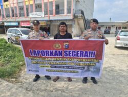Polsek Pangkalan Kerinci Keliling Ajak Warga Lawan Premanisme