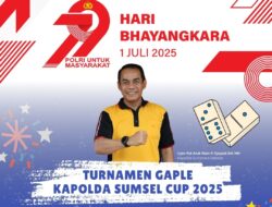 Kapolda Sumsel Cup 2025: Turnamen Gaple Jadi Ajang Silaturahmi dan Kebersamaan di Hari Bhayangkara ke-79