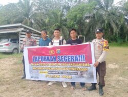 Jaga Kamtibmas, Polsek Ukui Ajak Warga Lawan Premanisme Melalui Media Spanduk