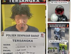 Beraksi di Banyak Lokasi, Polsek Denpasar Barat Amankan Pelaku Pencurian Helm