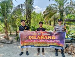 Polsek Pangkalan Kuras Gelar Penyuluhan Larangan Bakar Lahan di Sorek Satu