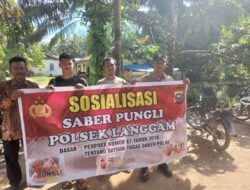 Polsek Langgam Sosialisasikan Saber Pungli di Warung dan Lokasi Publik
