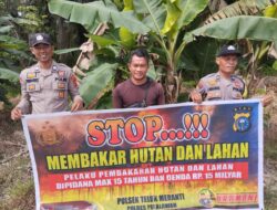 Cegah Karhutla, Polsek Teluk Meranti Sebar Maklumat Kapolda Riau dan Lakukan Binluh ke Warga
