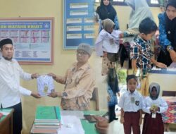 Beri Bantuan ke Murid Baru, Tgk Suryadi Siap Dorong Pembangunan Ruang Guru SDN Matang Kruet