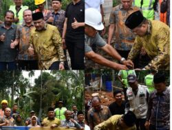 Bupati Muklish, S.T, bersama Anggota DPRK Dapil lll Hidayatus Siddiq, S.Pd., M.M. dan Kadis Perkim Ir Fadli, ST MSM.