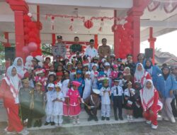 Ratusan Anak TK di Kecamatan Bunut Ikuti Pawai HUT RI ke-80