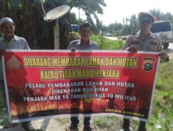 Polsek Langgam Sosialisasikan Larangan Membakar Hutan dan Lahan ke Warga Segati