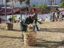 Sambut HUT RI Ke-80 Kodim 0106/Ateng Gelar Karya Bakti Pembersihan Taman Makam Pahlawan.