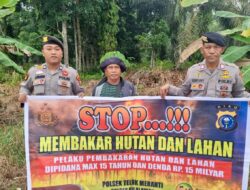 Polsek Teluk Meranti Sebar Maklumat Kapolda dan Binluh Cegah Karhutla di Lahan Perkebunan
