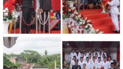 Peringati HUT RI, Warga Pangkalan Kuras Gelar Upacara di Kantor Camat
