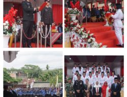 Peringati HUT RI, Warga Pangkalan Kuras Gelar Upacara di Kantor Camat