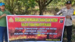 Cegah Karhutla, Polsek Langgam Sosialisasikan Larangan Membakar Hutan dan Lahan ke Warga Segati