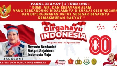 Jacksany Dewan Redaksi Media Bahri.com dan Gabungnya Wartawan indonesia serta Aktivis dan Tokoh Masyarakat Mengucapkan Dirgahayu Republik Indonesia yang Ke- 80