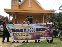 Minggu Kasih Polsek Kerumutan, Jalin Kedekatan dengan Jemaat HKBP di Bukit Lembah Subur