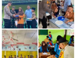 Polsek Pangkalan Kuras Hadiri Launching Program Makan Bergizi Gratis di Dua Sekolah