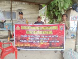 Cegah Karhutla, Polsek Langgam Sosialisasikan Larangan Membakar Hutan dan Lahan ke Warga