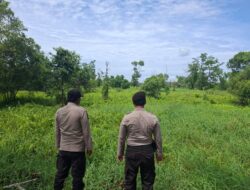 Sosialisasi Larangan Membakar Lahan, Polsek Pangkalan Kerinci Turun ke Lapangan