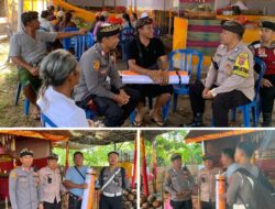 Polsubsektor Lembongan Hadiri Mesuka Duka pada Upacara Ngaben Masal di Desa Adat Lembongan