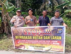 Cegah Karhutla, Polsek Teluk Meranti Sebar Maklumat Kapolda Riau dan Edukasi Warga