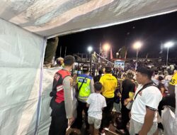 Polsek Nusa Penida Amankan Jalannya Turnamen Bola Volly Portu Tulad Cup III di Babak Quarter Final