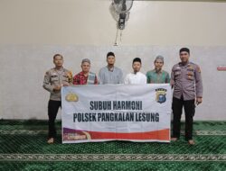 Subuh Harmoni di Masjid Al-Ansor, Polsek Pangkalan Lesung Ajak Warga Jaga Keamanan