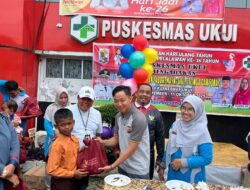 Polsek Ukui dan Puskesmas Gelar Pemeriksaan Kesehatan Gratis di HUT Pelalawan