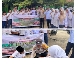 Polsek Pangkalan Kuras Tanam Bibit Pohon di MTS Al-Qasimiyah, Dukung Program Green Policing Polda Riau