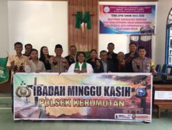 Dekatkan Diri ke Masyarakat, Polsek Kerumutan Gelar Minggu Kasih di Gereja Eben Haezer