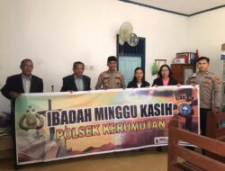 Ibadah Minggu Kasih di GPIB Eben Haezer, Polsek Kerumutan Ajak Warga Peduli Kamtibmas