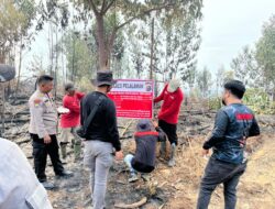 Antisipasi Karhutla, Polsek Ukui Amankan Lahan Bekas Terbakar di Tesso Nilo