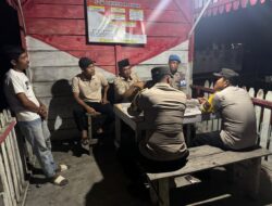 Cegah Kriminalitas Malam Hari, Polsek Pangkalan Kuras Gelar Patroli Sambang Pos Kamling