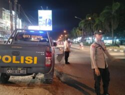 Cegah Kriminalitas, Polisi Pangkalan Kerinci Gelar Patroli Blue Light di Titik Rawan