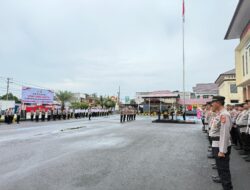 Kapolres Lhokseumawe Sampaikan Perintah dan Pimpin Upacara Sertijab Kasat Intelkam, Kasat Reskrim, dan Kapolsek Muara Batu