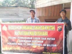 Polsek Langgam Sosialisasikan Larangan Membakar Hutan dan Lahan di Desa Segati