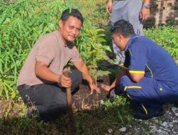 Aksi Polisi Penanaman Pohon di Teluk Meranti Pelalawan