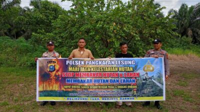 Hindari Pembakaran Lahan, Polsek Pangkalan Lesung Turun ke Masyarakat