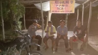 Cegah Premanisme dan Balap Liar, Polsek Bunut Patroli Pos Kamling