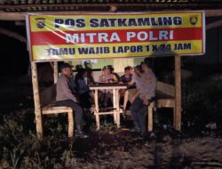 Polsek Pangkalan Kuras Cek Pos Kamling, Himbau Warga Aktif Jaga Keamanan