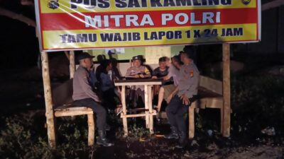Polsek Pangkalan Kuras Cek Pos Kamling, Himbau Warga Aktif Jaga Keamanan