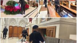 Pastikan Keamanan Ibadah Natal, Brimob Polda Bali Sterilisasi Gereja Santa Maria Ratu