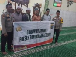 Shalat Subuh Bareng Warga, Polsek Pangkalan Lesung Sisipkan Himbauan Kamtibmas