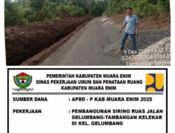 Diduga Memakan korban, Proyek Pembangunan Siring Didesa Tambangan Kelekar Kabupaten Muara Enim