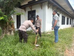 Dukung Program Kapolda Riau, Polsek Pangkalan Kerinci Gelar Penanaman Pohon