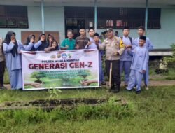 Green Policing: Polres Pelalawan Ajak Siswa Jaga Lingkungan Lewat Penanaman Pohon
