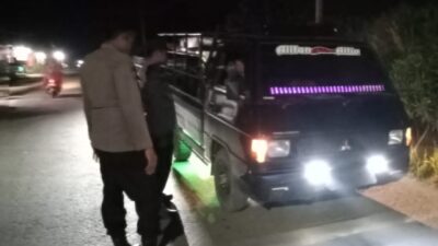 Patroli Blue Light Polsek Kerumutan Antisipasi Balap Liar dan Kejahatan Malam Hari