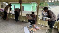 Bantu Pemulihan Polres Nagan Raya Gotong Royong, di Pesantren Terdampak Banjir Bandang