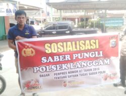 Polsek Langgam Sosialisasikan Saber Pungli di Koridor PT RAPP