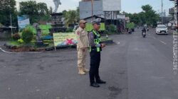 Unit Turjawali Sat Lantas Lakukan Pengaturan dan Penjagaan, di Pos 3 Patung Salak Jasri