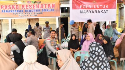 Layanan Kesehatan Polres Aceh Timur Kepada Warga Peureulak Barat Pascabanjir