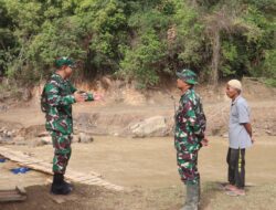 Dandim Aceh Tengah Tinjau Lokasi Pembuatan Jembatan Gantung Kala Ili & Reje Payung
